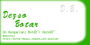 dezso botar business card